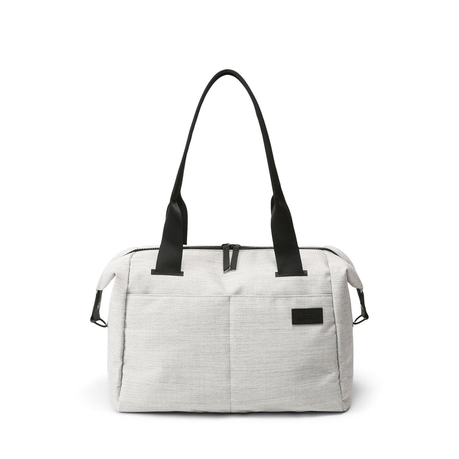 alana duffel heather gray front view everyday work travel