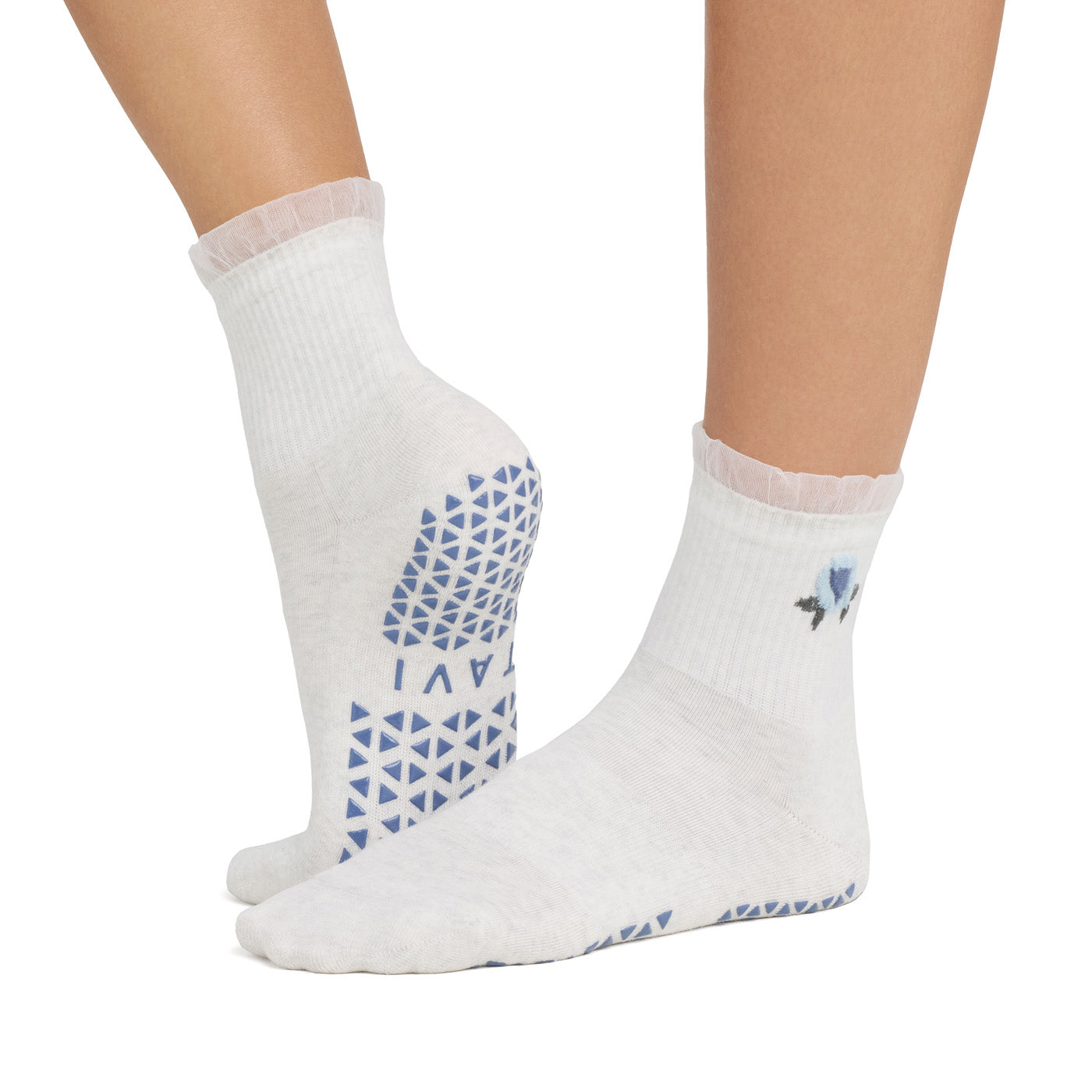 ayamekko　フリルスタイ Aria Tulle Ruffle Grip Socks – Fleur Tulle – Tavi Active