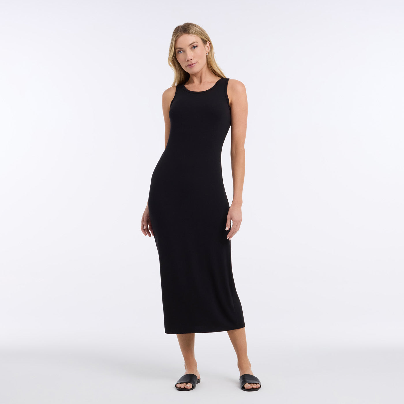 Ribbed Maxi Dress Ebony / XS