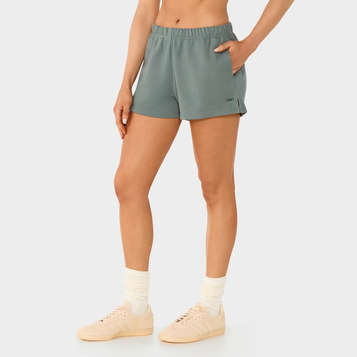 French Terry Sweat Short – Teal – Tavi Active