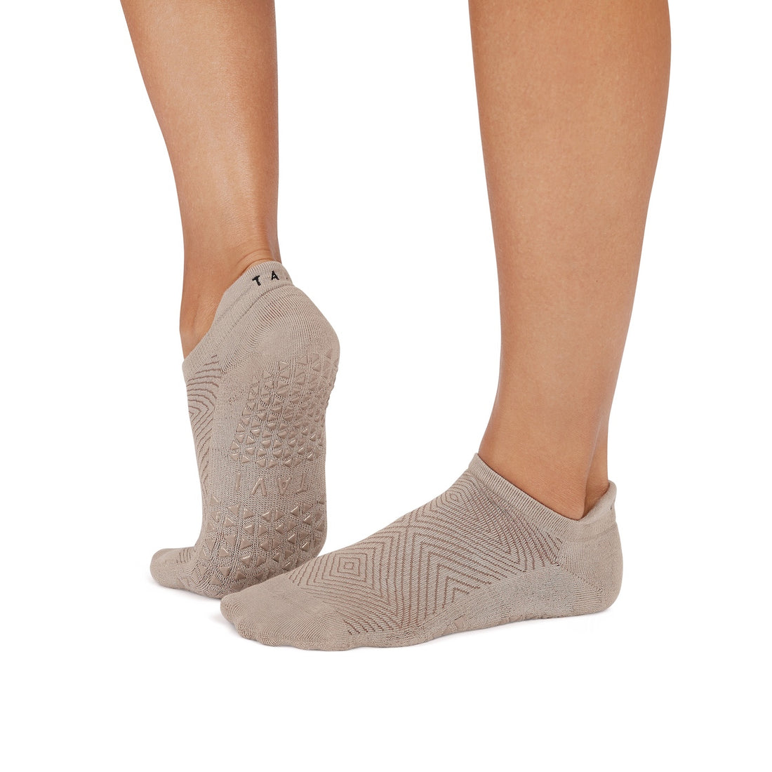 TAVI NOIR Damen Anti-Rutsch-Socken – Für Barre, Yoga, Pilates, Mit Silikon-Grip, Schwarzer Glitzer, Größe M