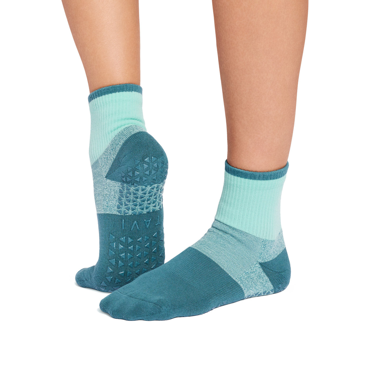 Aria Tulle Ruffle Grip Socks – Soft Blue – Tavi Active