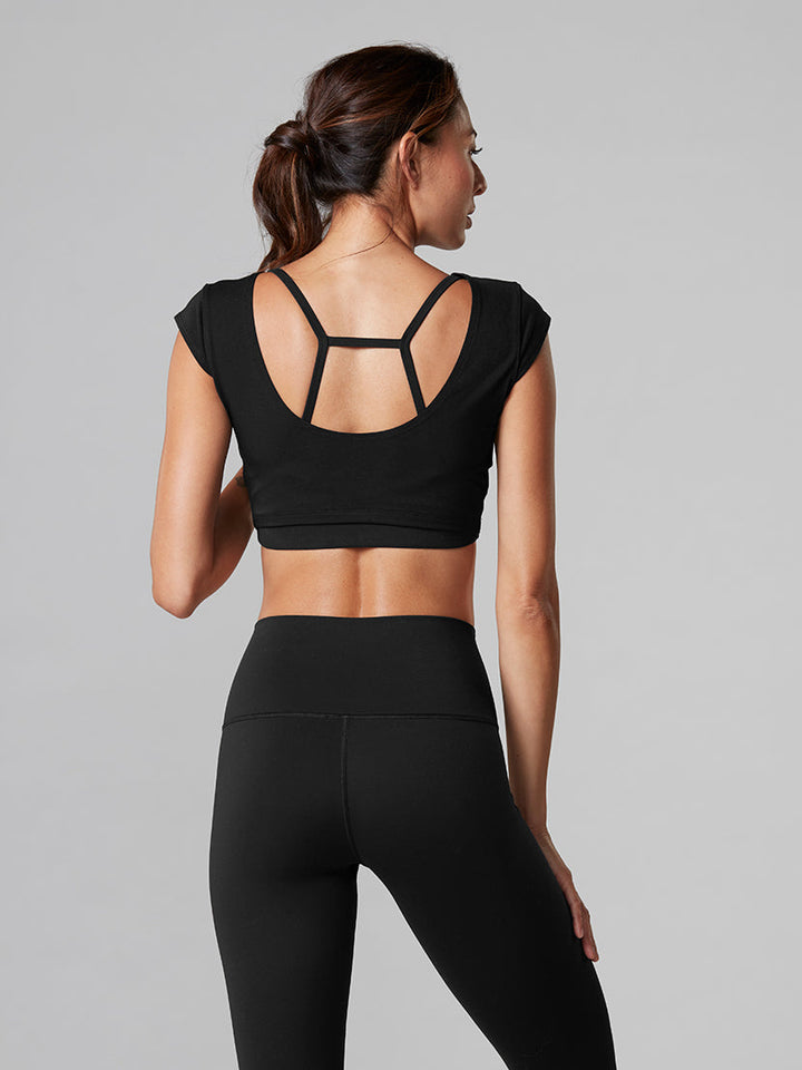 # Crop Cap Sleeve Top * | Tops > Short Sleeve | Tavi – ToeSox | Tavi | Vooray