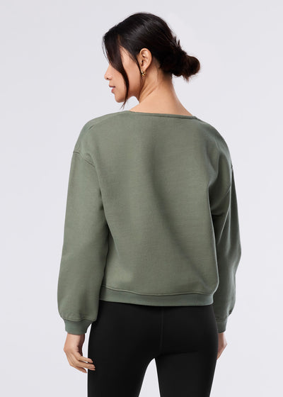 Deep V-Neck Sweatshirt | Tops > Sweaters & Hoodies | Tavi – Tavi Active