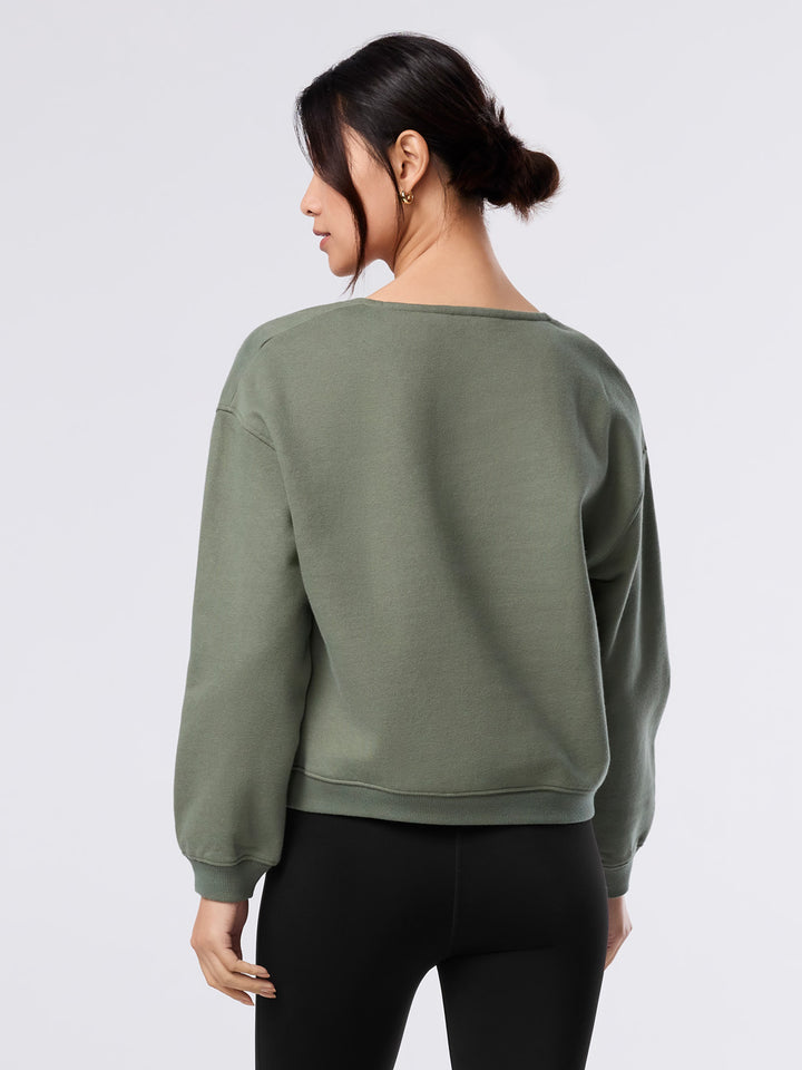 Deep V-Neck Sweatshirt | Tops > Sweaters & Hoodies | Tavi – Tavi Active