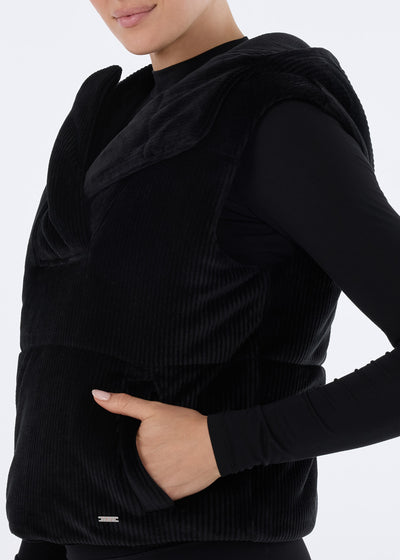Ribbed Velour Puffer Vest | Tops > Sweaters & Hoodies | Tavi – Tavi Active