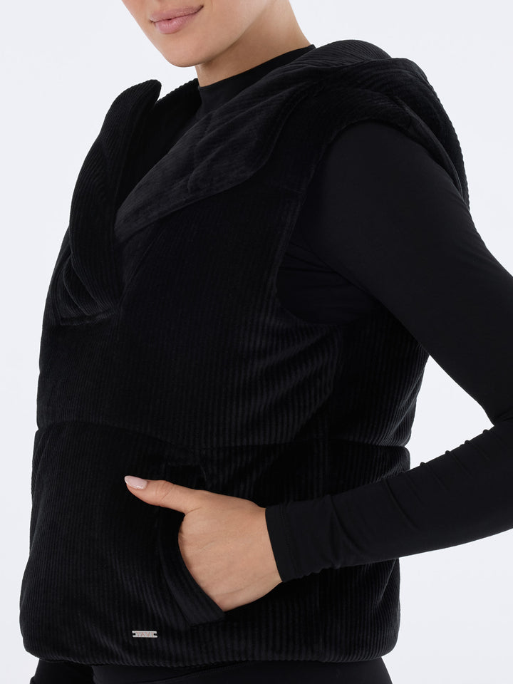 Ribbed Velour Puffer Vest | Tops > Sweaters & Hoodies | Tavi – Tavi Active