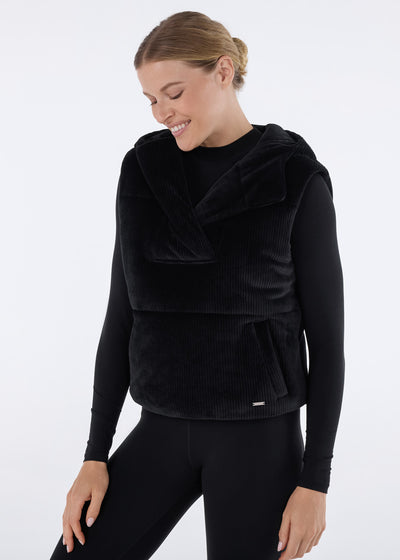 Ribbed Velour Puffer Vest | Tops > Sweaters & Hoodies | Tavi – Tavi Active