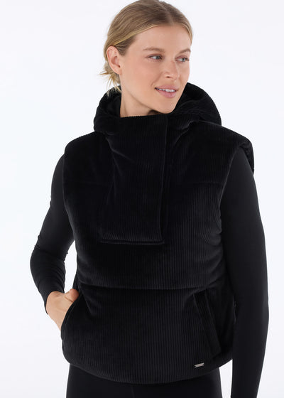Ribbed Velour Puffer Vest | Tops > Sweaters & Hoodies | Tavi – Tavi Active