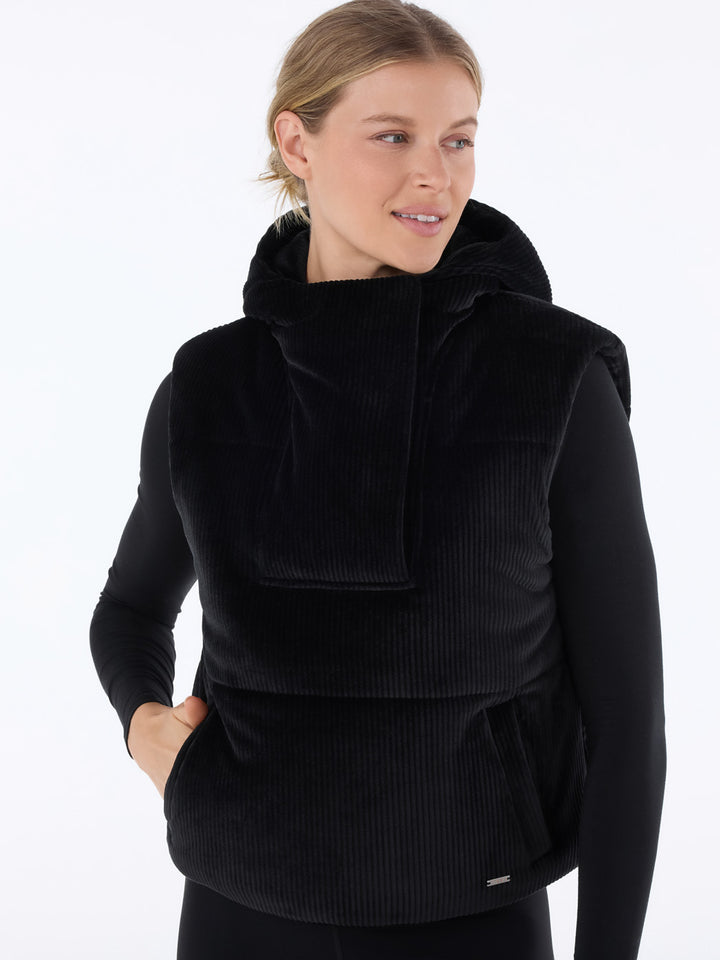 Ribbed Velour Puffer Vest | Tops > Sweaters & Hoodies | Tavi – Tavi Active