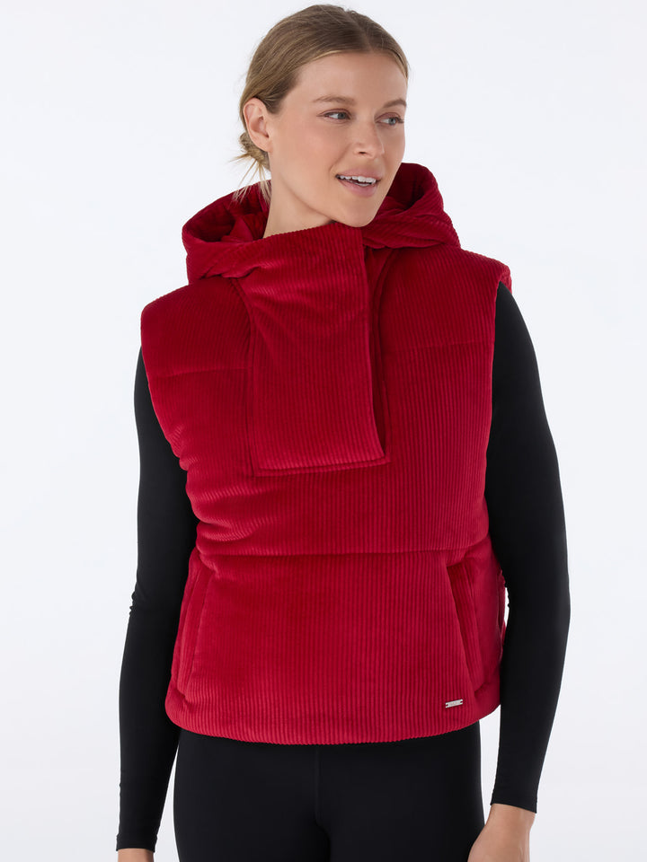 Ribbed Velour Puffer Vest | Tops > Sweaters & Hoodies | Tavi – Tavi Active