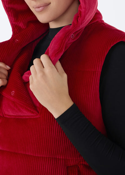 Ribbed Velour Puffer Vest | Tops > Sweaters & Hoodies | Tavi – Tavi Active