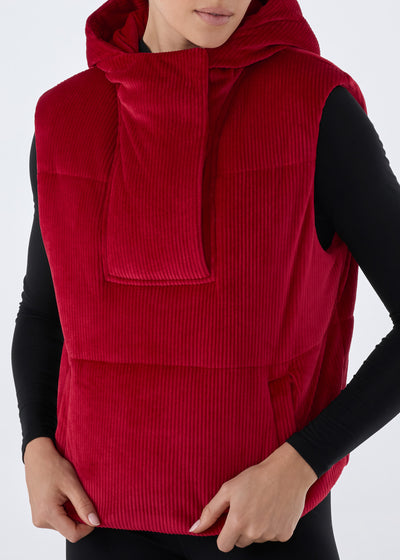 Ribbed Velour Puffer Vest | Tops > Sweaters & Hoodies | Tavi – Tavi Active