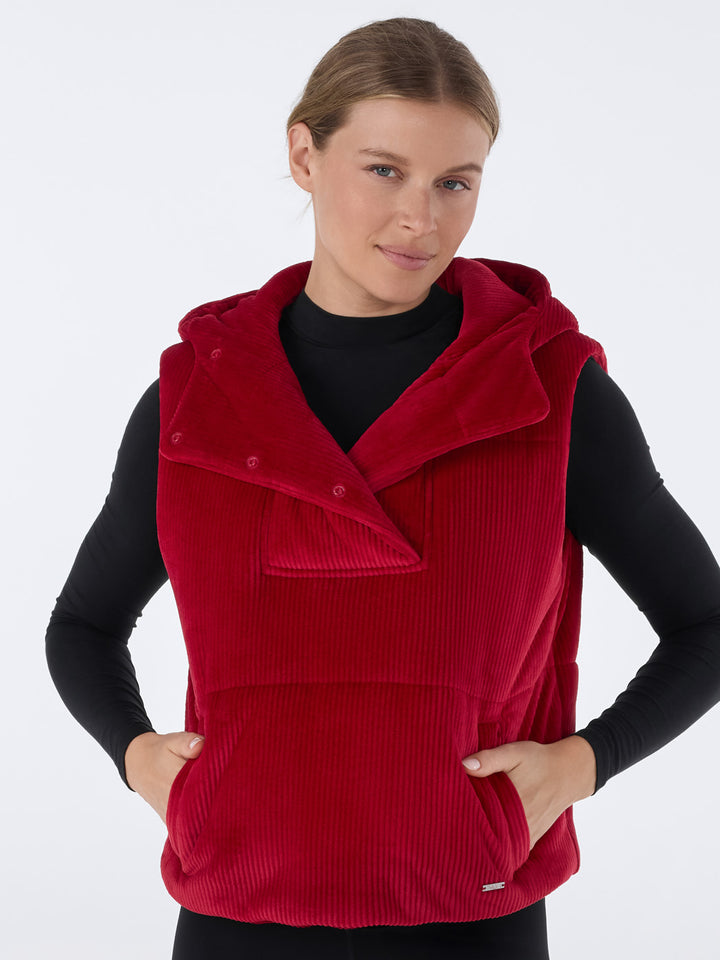 Ribbed Velour Puffer Vest | Tops > Sweaters & Hoodies | Tavi – Tavi Active