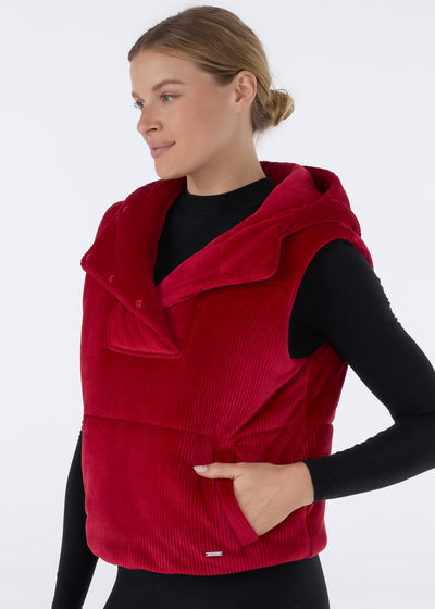 Ribbed Velour Puffer Vest | Tops > Sweaters & Hoodies | Tavi – Tavi Active