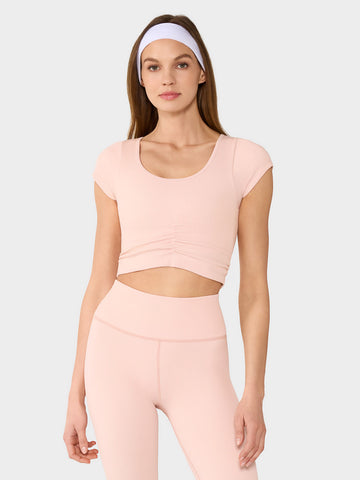 Seamless Ruched Rib Tee | Tops > Short Sleeve | Tavi – Tavi Active