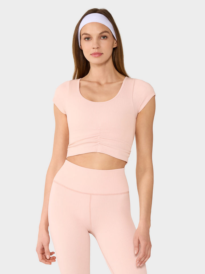 Seamless Ruched Rib Tee | Tops > Short Sleeve | Tavi – Tavi Active
