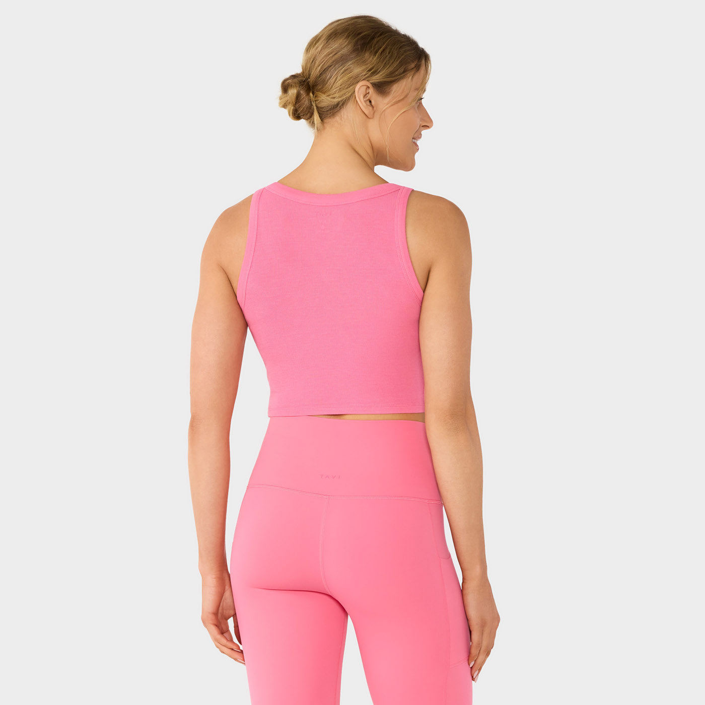 Ribbed Crop Tank – Sunset Pink – Tavi Active