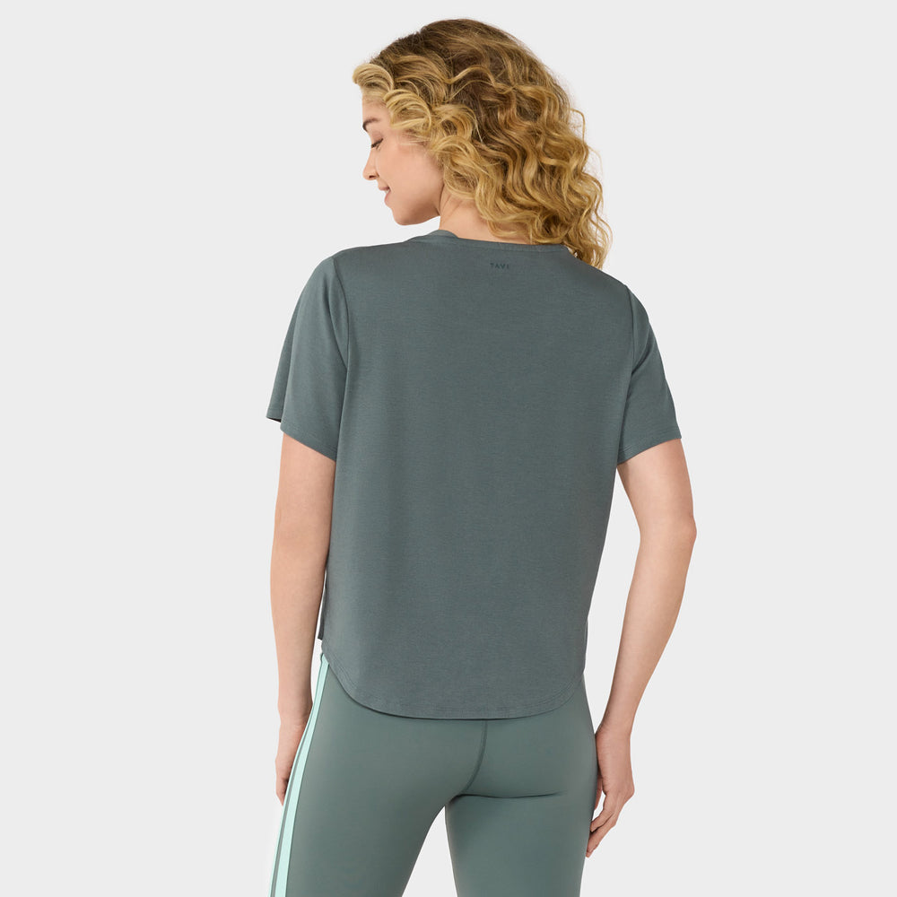 Scoop Neck Vent Tee | Tops > Short Sleeve | Tavi – Tavi Active