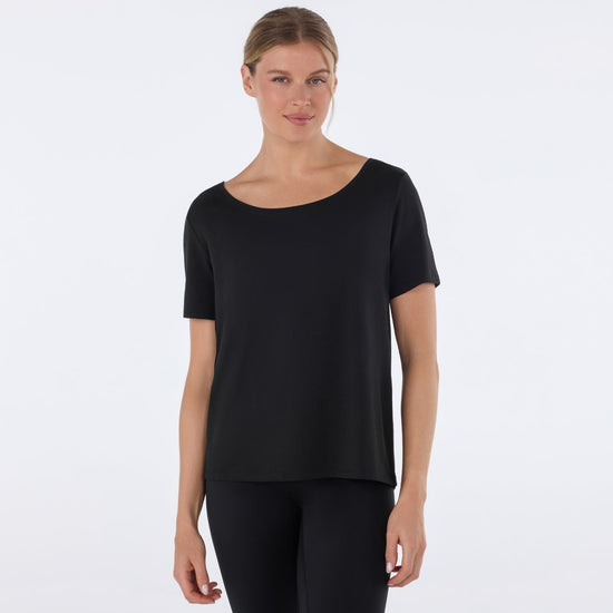 Wide Scoop Neck Relaxed Tee | Tops > Short Sleeve | Tavi – Tavi Active