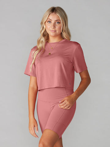 # Crop Tee * | Tops > Short Sleeve | Tavi – ToeSox | Tavi | Vooray