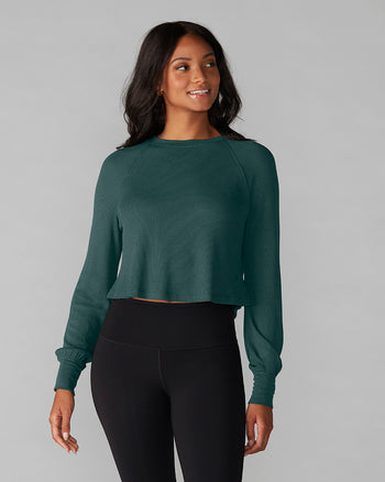 # Renew Waffle Knit Crop Long Sleeve * | Tops > Sweaters & Hoodies | Tavi – ToeSox | Tavi | Vooray