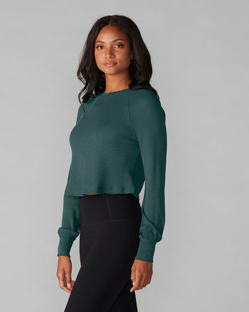 # Renew Waffle Knit Crop Long Sleeve * | Tops > Sweaters & Hoodies | Tavi – ToeSox | Tavi | Vooray