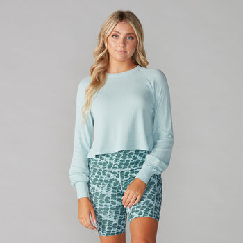 # Renew Waffle Knit Crop Long Sleeve * | Tops > Sweaters & Hoodies | Tavi – ToeSox | Tavi | Vooray