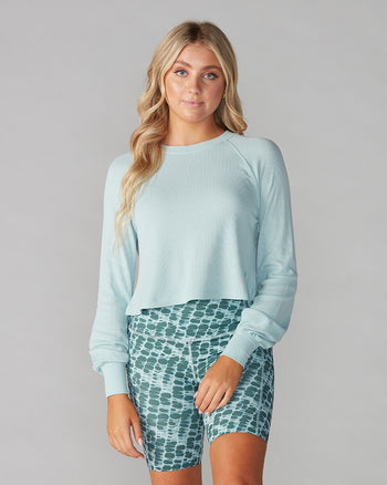 # Renew Waffle Knit Crop Long Sleeve * | Tops > Sweaters & Hoodies | Tavi – ToeSox | Tavi | Vooray