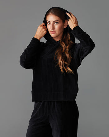 # Brushed Rib Pullover Hoodie * | Tops > Sweaters & Hoodies | Tavi – ToeSox | Tavi | Vooray