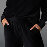 Wide Leg Brushed Rib Pant