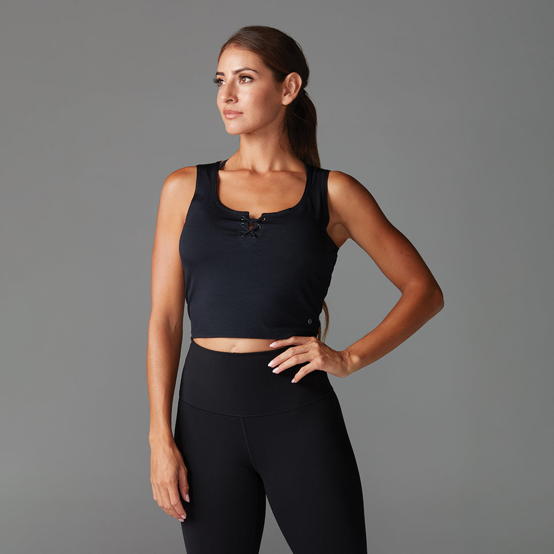 Group Crop Laced Up Tank