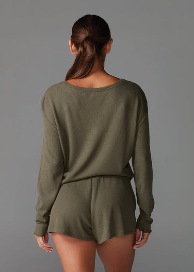 # Lounge Waffle Long Sleeve Top * | Tops > Long Sleeve | Tavi – ToeSox | Tavi | Vooray