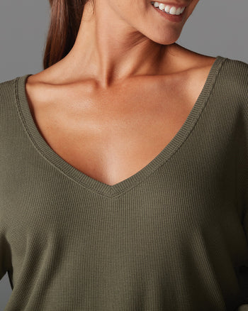 # Lounge Waffle Long Sleeve Top * | Tops > Long Sleeve | Tavi – ToeSox | Tavi | Vooray