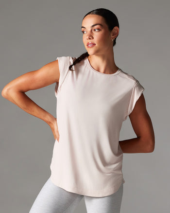 TaviLuxe® Cap Sleeve Muscle Tee | Tops > Tanks | Tavi – ToeSox | Tavi | Vooray