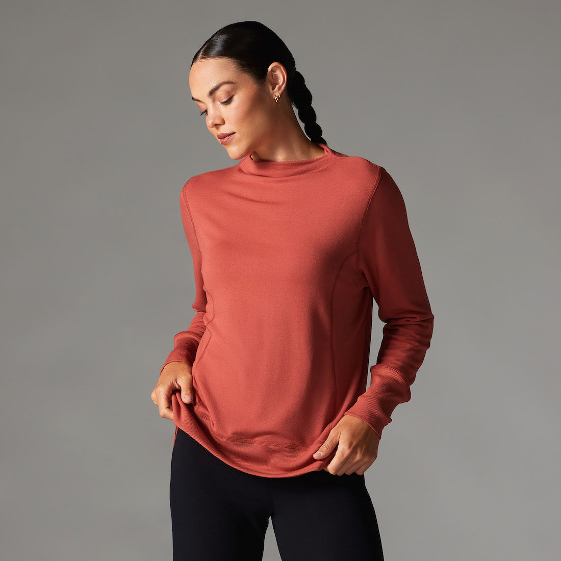 group cozy funnel neck sweatshirt