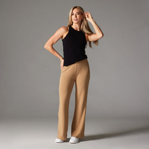 TaviLuxe® Cozy Luxe Wide Leg Pant - Camel – Tavi Active