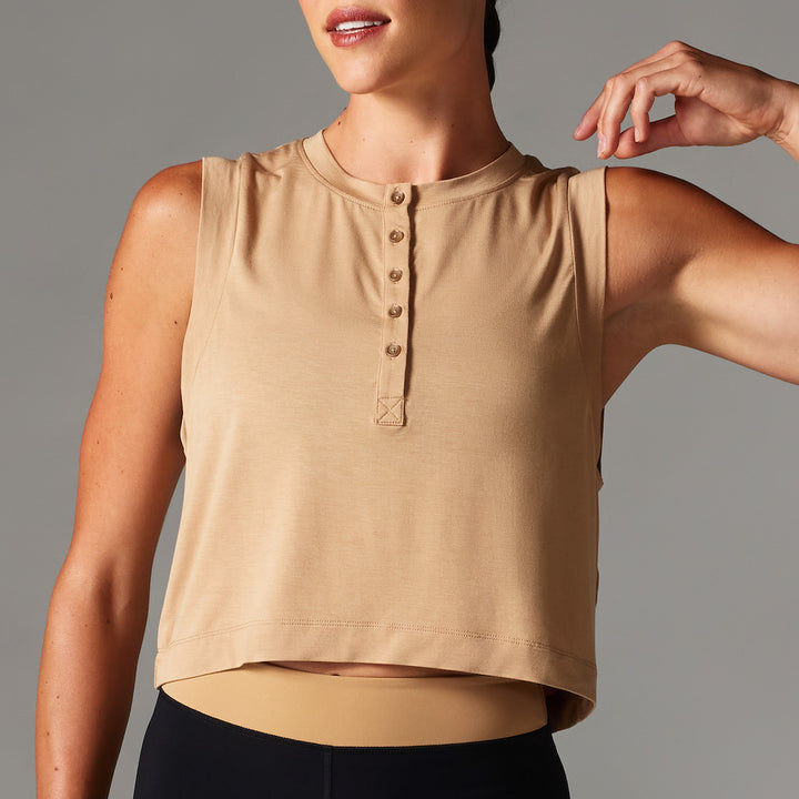 TaviLuxe® Henley Muscle Tank | Tops > Tanks | Tavi – ToeSox | Tavi | Vooray