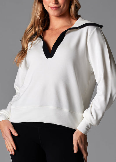 # Cozy Collared Sweatshirt | Tops > Sweaters & Hoodies | Tavi – ToeSox | Tavi | Vooray