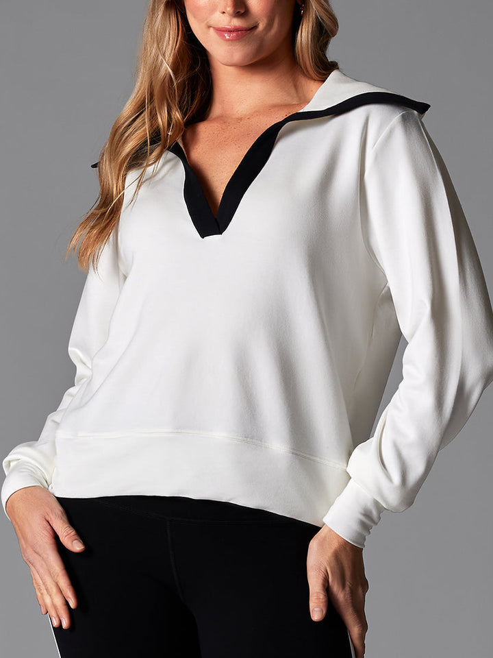 # Cozy Collared Sweatshirt | Tops > Sweaters & Hoodies | Tavi – ToeSox | Tavi | Vooray