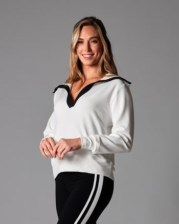 # Cozy Collared Sweatshirt | Tops > Sweaters & Hoodies | Tavi – ToeSox | Tavi | Vooray