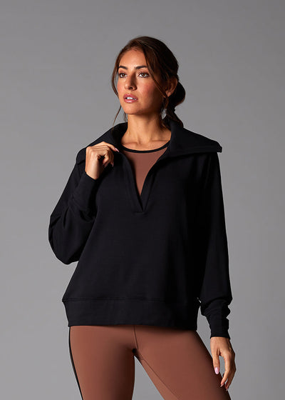 # Cozy Collared Sweatshirt | Tops > Sweaters & Hoodies | Tavi – ToeSox | Tavi | Vooray