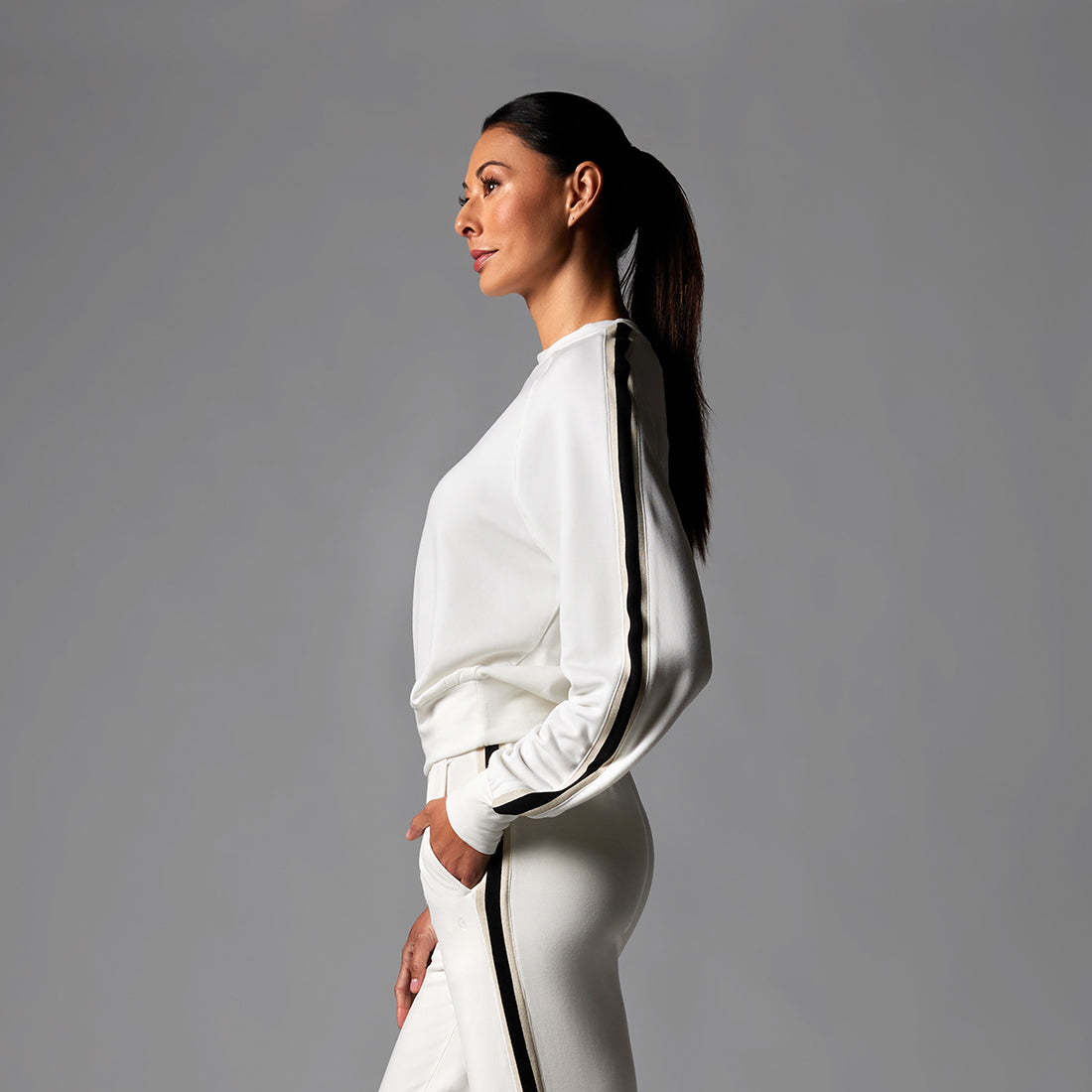 Group TaviLuxe® Ease Crew Stripe Sweatshirt