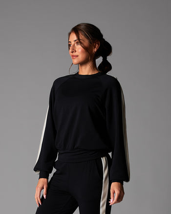 # Ease Crew Stripe Sweatshirt | Tops > Sweaters & Hoodies | Tavi – ToeSox | Tavi | Vooray