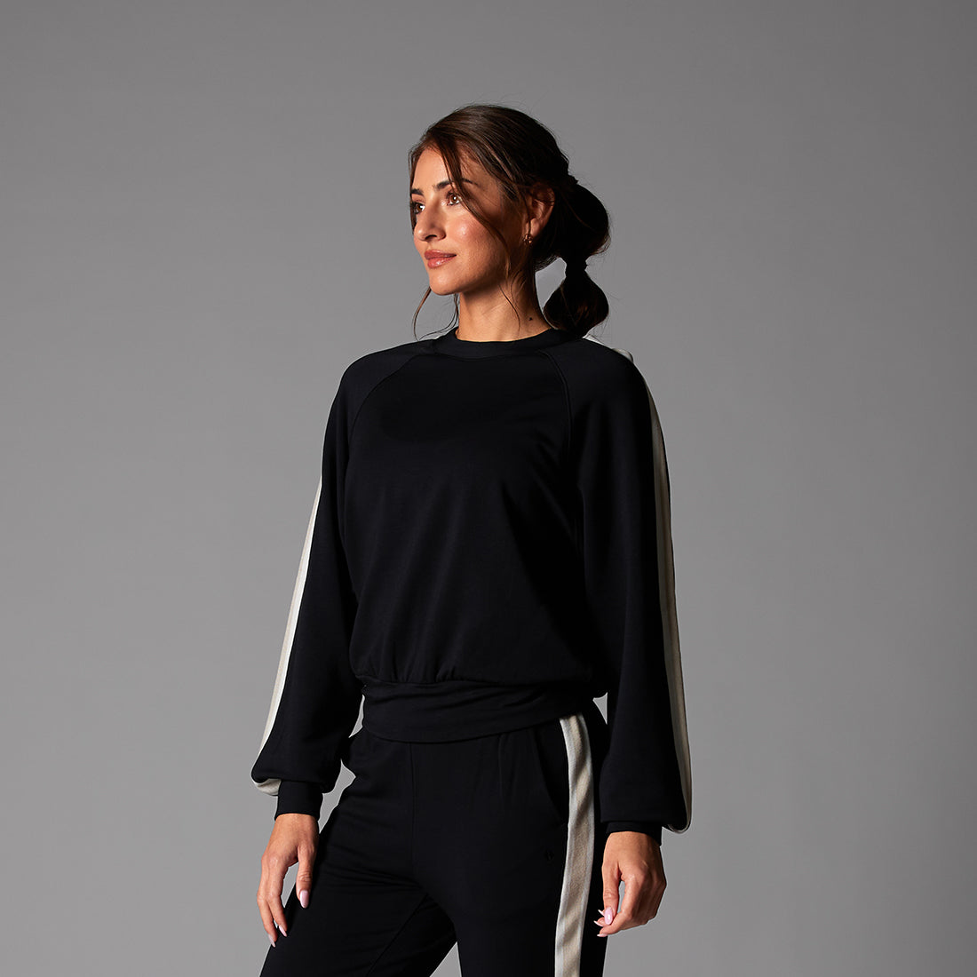 # Ease Crew Stripe Sweatshirt | Tops > Sweaters & Hoodies | Tavi – ToeSox | Tavi | Vooray