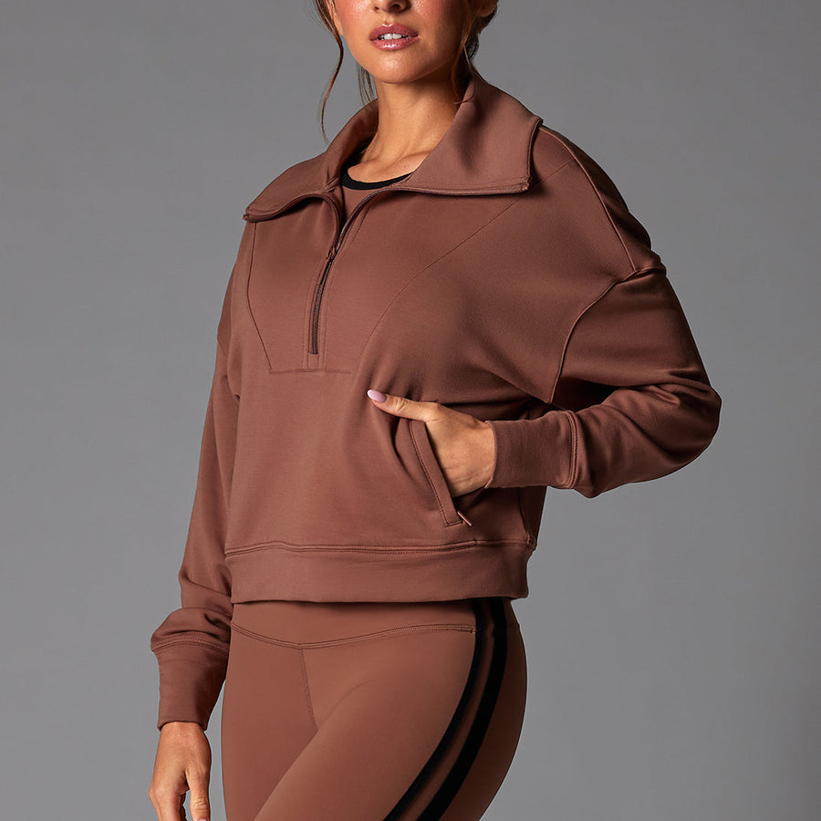 Tavi Active Cozy Half Zip in Clove