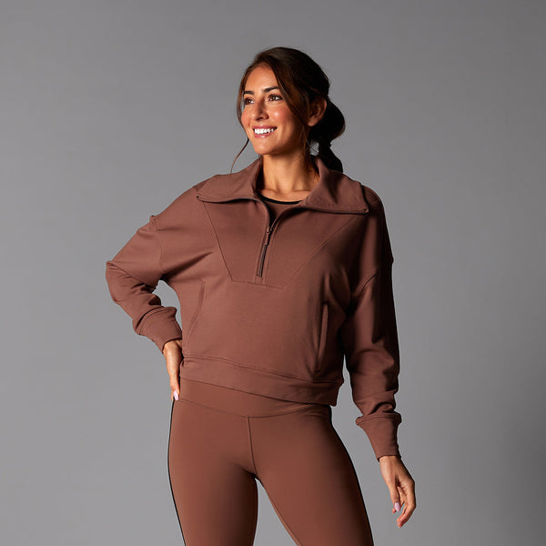 TaviLuxe® Cozy Half Zip - Clove – Tavi Active
