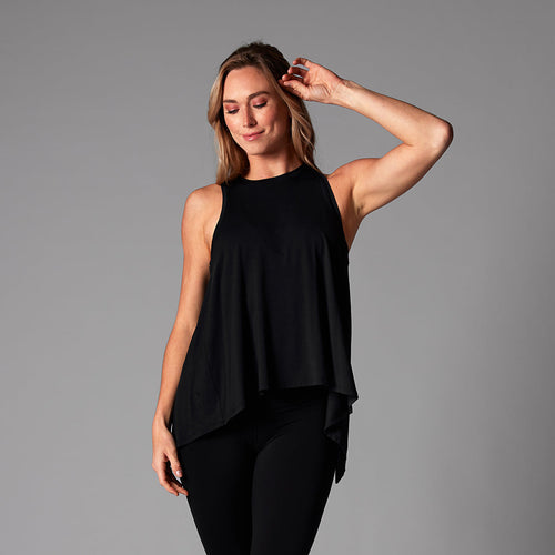 TaviLuxe® Tie Back Tank - Ebony – Tavi Active