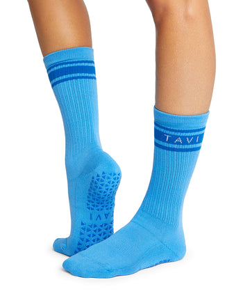 TAVI Kai Fashion Crew Grip Socks - Slipper Socks for Barre, Pilates, and  Yoga - Pilates Socks with Grips for Women and Men : : Clothing