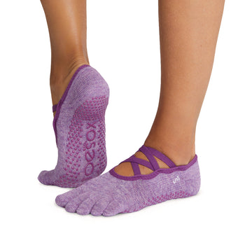 Unique Bargains 2 Pair Yoga Socks Five Toe Socks Ballet Socks with Grips  for Women Light Purple